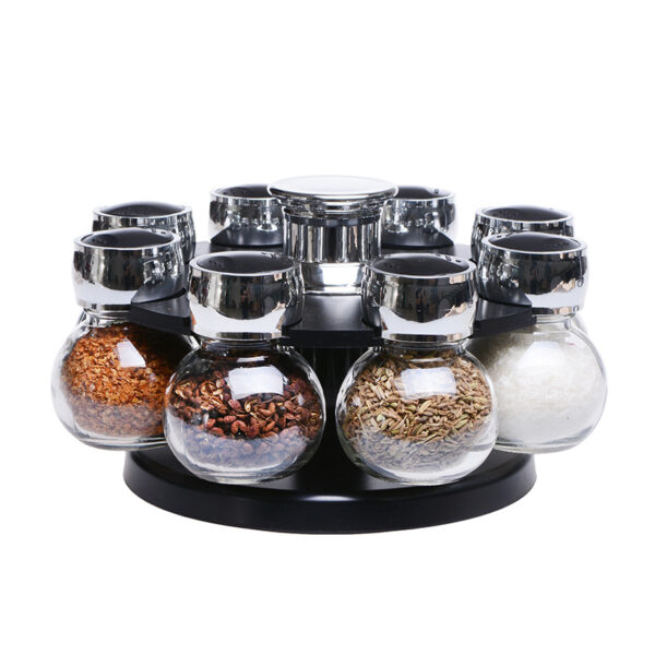 Rotary Seasoning Storage Spice Bottle Rack Kitchen Salt and Pepper Cruet Condiment Set Containers for Spices