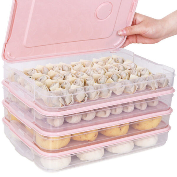 Kitchen Large Food Storage Containers Box Household Food Grade Pp Dumpling Box Rectangle Portable Transparent Storage Box Fridge