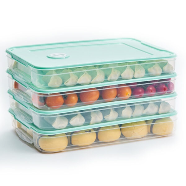 Kitchen Large Food Storage Containers Box Household Food Grade Pp Dumpling Box Rectangle Portable Transparent Storage Box Fridge