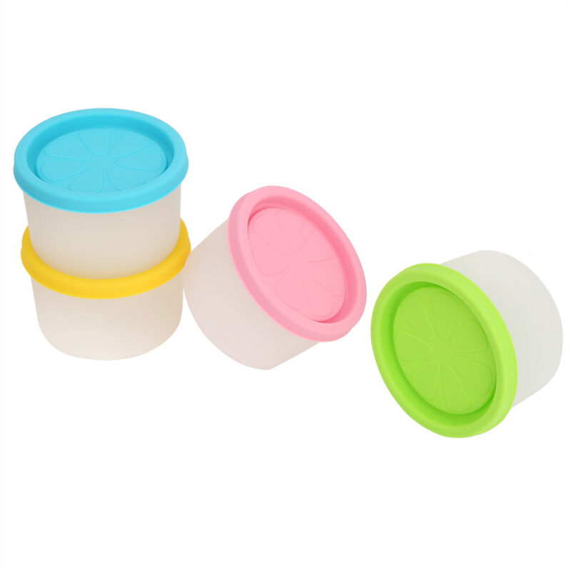 4Pcs/Set Silicone Juice Food Storage Cup Box Containers for Baby Infant Children (120ml) - Image 9