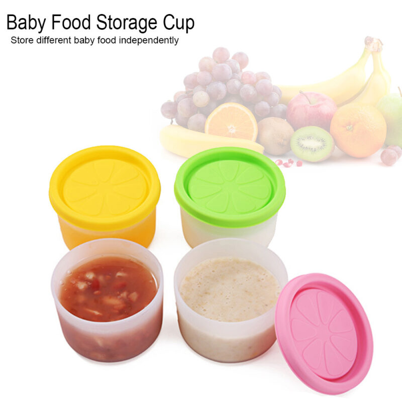 4Pcs/Set Silicone Juice Food Storage Cup Box Containers for Baby Infant Children (120ml) - Image 5