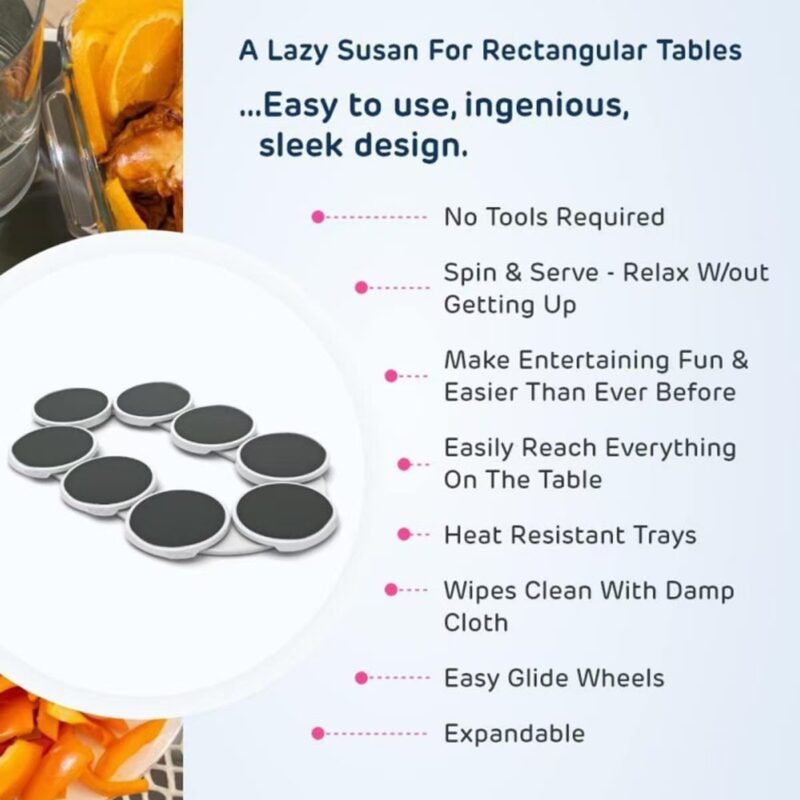 Rotating Dinner Plate Lazy Susan Revolution Dining Table Top Rotating Rack - Image 3