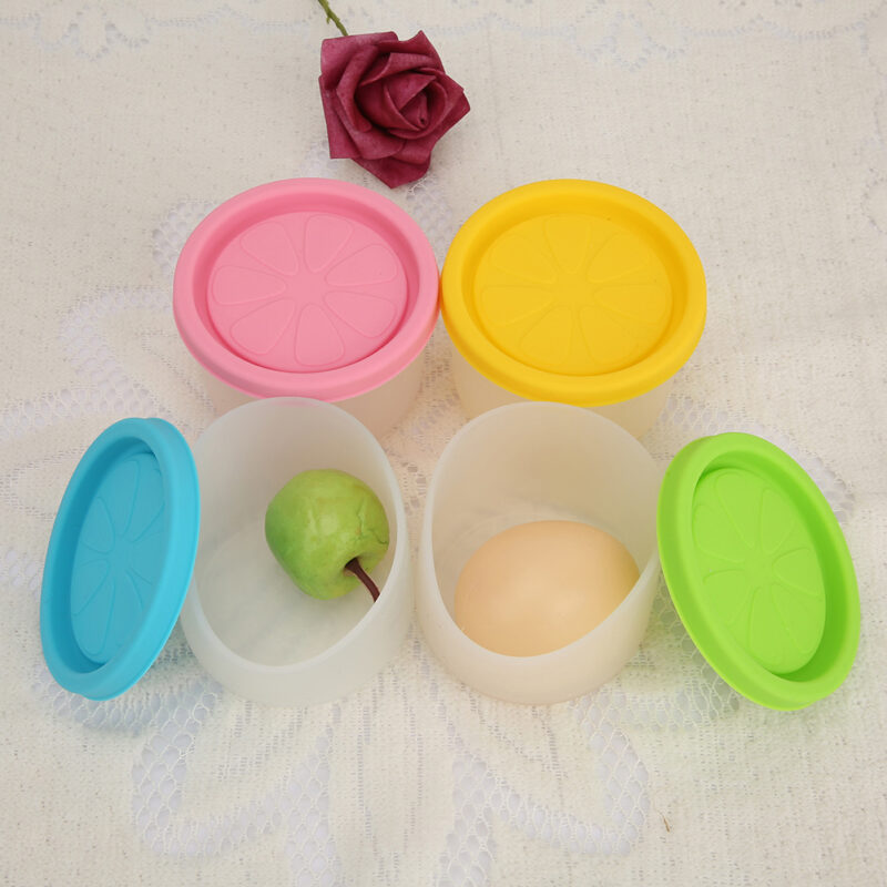 4Pcs/Set Silicone Juice Food Storage Cup Box Containers for Baby Infant Children (120ml) - Image 4