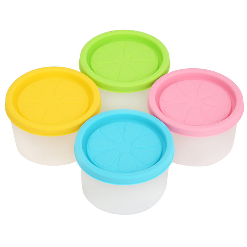 4Pcs/Set Silicone Juice Food Storage Cup Box Containers for Baby Infant Children (120ml) - Image 8